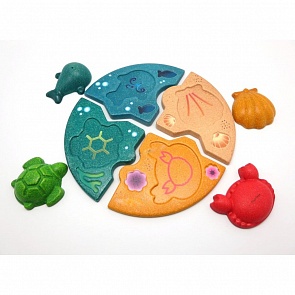 Пазл деревянный Море, с 4 фигурками (Plan Toys, 5688k)